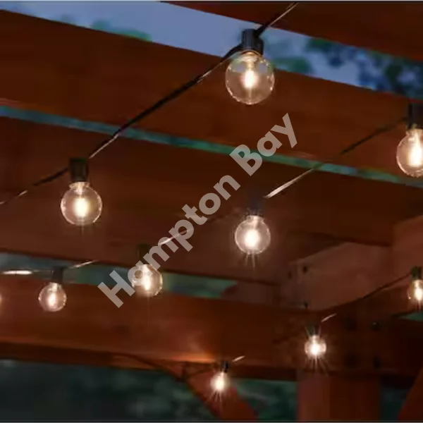 Hampton Bay 25-Light 25 ft. Outdoor Plug-in Globe LED G40 Bulb String-Light