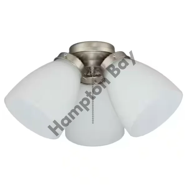 Hampton Bay 3-Light Brushed Nickel Ceiling Fan Shades LED Light Kit