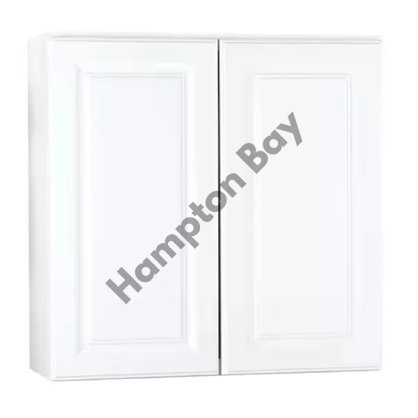 Hampton Bay 30 in. W x 12 in. D x 30 in. H Assembled Wall Cabinet in Satin White