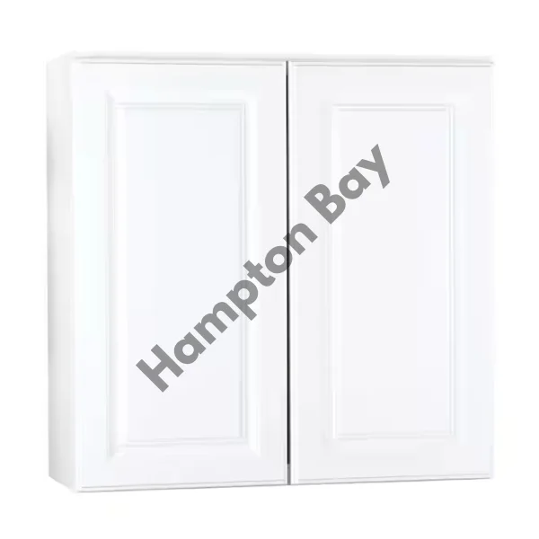 Hampton Bay 30 in. W x 12 in. D x 30 in. H Assembled Wall Cabinet in Satin White