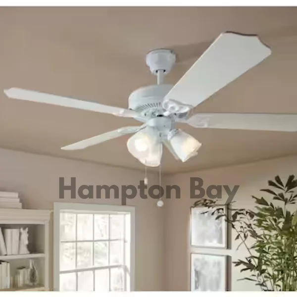 Hampton Bay Brookhurst 52 in. LED Indoor White Ceiling Fan with Light Kit