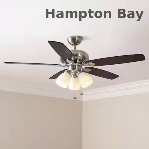 Hampton Bay Rockport 52 in. Indoor LED Brushed Nickel Ceiling Fan with Light Kit