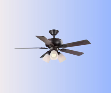 Hampton Bay Riley 44-inch bronze downrod ceiling fan LED light reversible blades remote